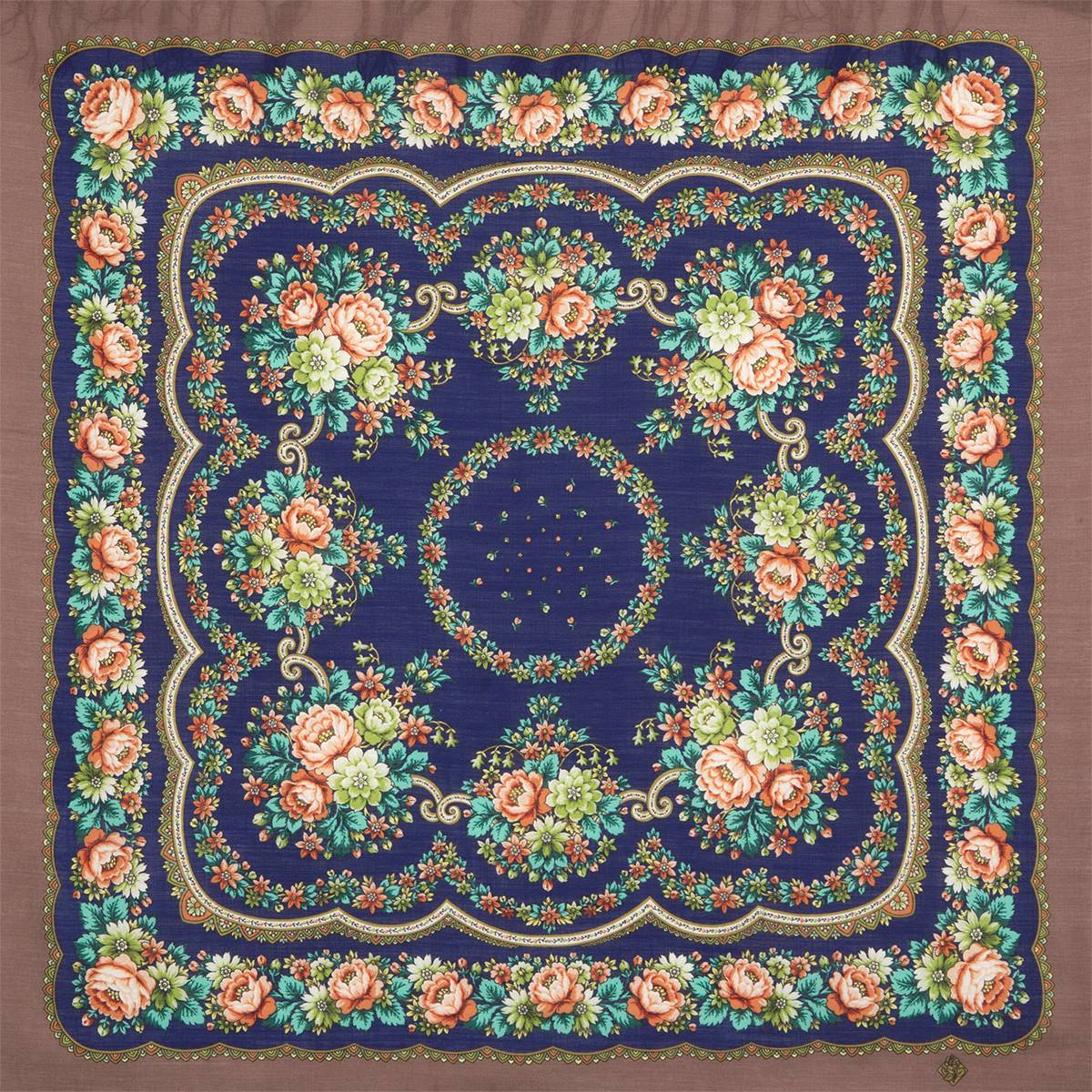 Павловопосадский платок «Цыганочка» 1579-16